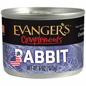 Evanger's Complements Grain Free Rabbit for Dogs & Cats 6 oz Grain-Free Topper