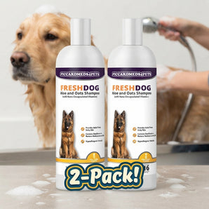 Piccardmeds4pets Fresh Dog Aloe and Oats Shinny Coat with Chamomile Shampoo 16 oz. 2-Pack