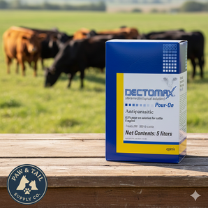 Zoetis Dectomax Cattle Pour-On Dewormer 5 Liter Doramectin Controls 33 Parasites