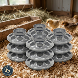 Miller Jar Galvanized Feeder Base for Chick Baby 1qt 10-Pack