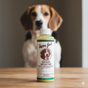Happy Jack Sarcoptic Mange 8oz Dog Medicine 28% Sulfur Hot Spots Eczema Relief