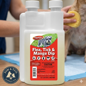 Martin's Flea Tick & Mange Dip 1 Pint Controls Fleas & Ticks Up To 4 Weeks
