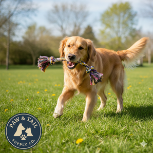 Boss Pet Medium Multi-Color Rope Bone Dog Toy Cotton Tug Chew Fetch Durable