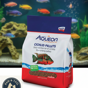 Aqueon Cichlid Fish Food Pellets 25 oz. Clean Water Formula for Cichlids
