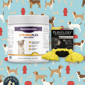 PiccardNaturePets StrongFlex Hemp Joint Dog Soft Chews + Dri-Tech Rope Toy Combo