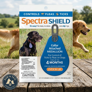 Durvet Spectra Shield Flea & Tick Collar Medallion Clip-On Tag for Dogs Over 56 lbs