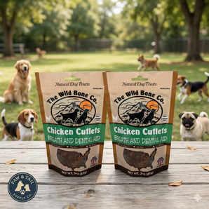 The Wild Bone Company Fresh Breath Chicken Cutlet Dental Aid Dog Treat 3 oz. 2PCK