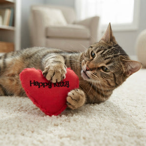 Yeowww Hearrrt Attack Happy Kitty Heart Shape Catnip Toy 4" 2-Pack