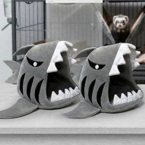 Marshall Ferret Shark Hide-N-Play Plush Burrow & Snuggle Toy Gray 2-Pack