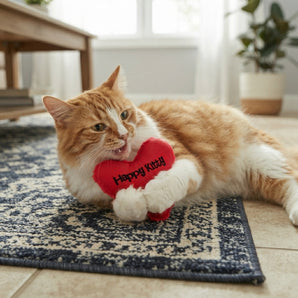 Yeowww Hearrrt Attack Happy Kitty Heart Shape Catnip Toy 4"