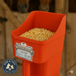 Little Giant Plastic Enclosed Feed Scoop Livestock Farm Animals 3QT Red, 2-Pack