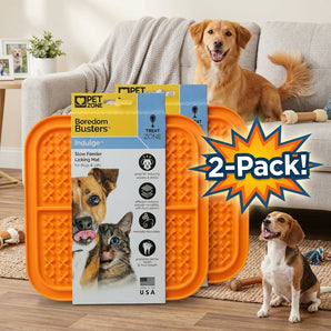 Pet Zone Pet Boredom Busterz Indulge Licking Mat, Orange 2-Pack