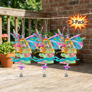 Prevue Pet Products Miami Frost Bird Toy Sound & Movement 7.5" 3-Pack
