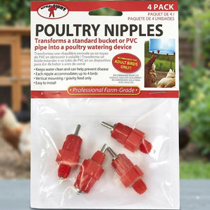 Little Giant Poultry Watering Nipples Chicken Waterer 4 Pack