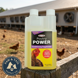Durvet Poultry Power Omega 3 6 Vitamin E Supplement for Chickens Birds 16 oz.