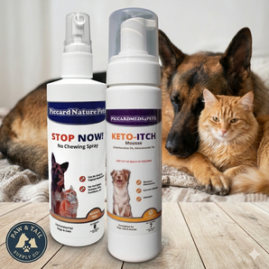 Pet Bundle Dog Paw Relief Anti-Itch Antiseptic Mousse + No Chew Spray, Stops Licking & Chewing Kit