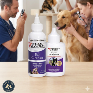 Zymox Ear Care Combo Solution 0.5% with Hydrocortisone 1.25 oz + Ear Cleanser 4 oz Dogs & Cats Bundle