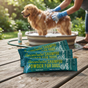 ALZOO Sustainable Dog Shampoo Powder Refill Pouch 40g Vanilla Scent 3-Pack