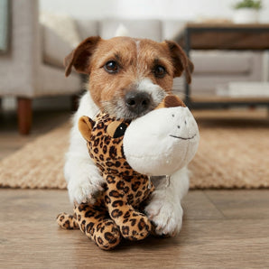 Digger's Mini FatHedz Cheetah Plush Dog Toy 7-Inch With Squeaker