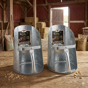 Little Giant Galvanized Steel Feed Scoop 3 Quart Livestock Metal Farm Feed Scoop 2PCK