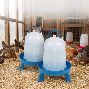 Double-Tuf Poultry Waterer with Legs for Chickens & Birds 3 Quart 2-Pack
