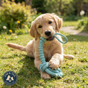 Mammoth Extra Fresh Dental Bar Tug Dog Rope Toy 18" With Handle