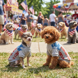 Zack & Zoey America's Pup Flag Dog Tee Gray XX-Small 2-Pack