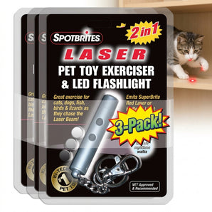 SPOT Pet Laser 2-in-1 Laser & LED Flashlight Interactive Pet Toy 3-Pack