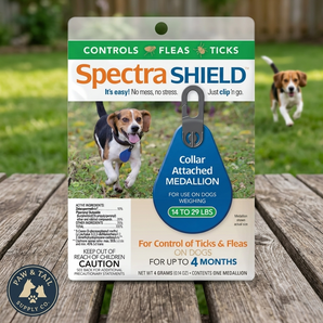 Durvet Spectra Shield Flea & Tick Collar Medallion Clip-On Tag for Dogs 14 to 29lbs.