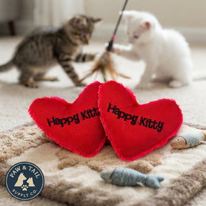 Yeowww Hearrrt Attack Happy Kitty Heart Shape Catnip Toy 4" 2-Pack