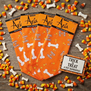 Halloween Aria Trick Treat Dog Bandana Bones Candy Fun Accessory 4-Pack