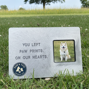 Pet Memorial Grave Headstone Custom Message & Photo Large Marker Stone 14x10