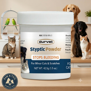 Durvet Styptic Powder for Dogs Cats & Birds Bleeding Aid Care 1.5 oz