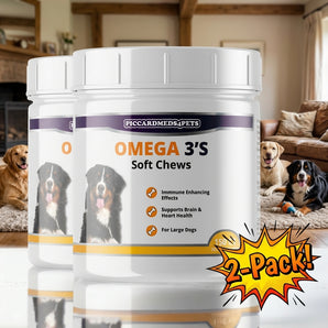 PiccardMeds4pets Skin and Coat Omega-3 for Large Dogs 150 Soft Chews 2-Pack