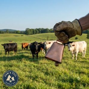 Kentucky Long Distance Cow Bell with Roller Eye Copper Finish 3-7/8"