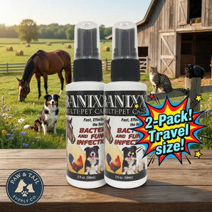 Banixx Horse & Pet Care Grooming Spray Skin Support Alcohol-Free Travel Size 2 oz. 2-Pack