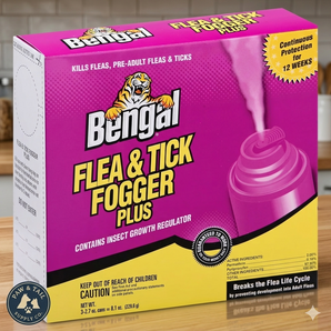 Bengal Flea & Tick Fogger 3ct 2.7oz IGR Kills Fleas Ticks 12 Week Control
