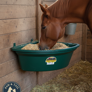 Little Giant Plastic Corner Feeder 26 Quart Space-Saving Livestock Feed, Green