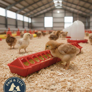 Little Giant 20" Plastic Flip-Top Poultry Ground Feeder, Red Chickens Birds 2-Pack