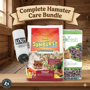 Complete Hamster Care Bundle – Higgins Sunburst Food, Carefresh Bedding & Lixit Bottle