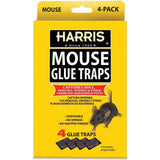 Harris Pre-Baited Mouse Glue Traps, Fully Disposable 4-Pack Harris