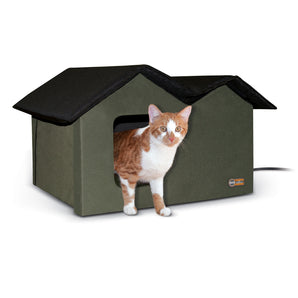 Heated Outdoor Kitty House Extra Wide