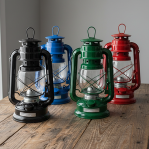 21st Century Hurricane Lantern 10" Assorted & Crown Lamp Oil Emergency Camping Bundle