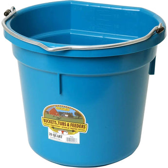 Little Giant Plastic Flat Back Feed Bucket w/Metal Handle 20QT Little Giant