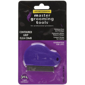 Master Grooming Tools Contoured Grip Flea Combs, Purple Master Grooming Tools