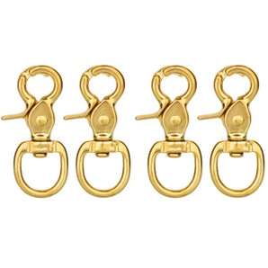 Horse Tack Solid Brass Trigger Snap Square Eye Snap Loop Eye 2-1/2" 4-Pack