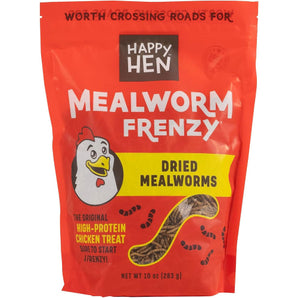 Happy Hen Mealworm Frenzy Poultry Treat Dried Mealworms 10 oz. 2-Pack