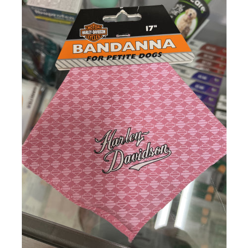 Harley-Davidson Pink Pet Dog Bandanna, 17" for Petite Dogs