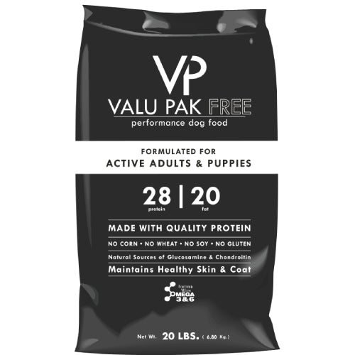 Valu-Pak Free 28-20 Dry Dog Food 20lbs. New Size and New Look!