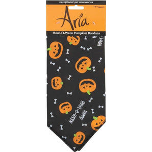 Halloween Walking Bundle for Two Small Dogs with 2 Aria Howl-O-Ween Bandanas and Guardian Gear 4-Inch Coupler